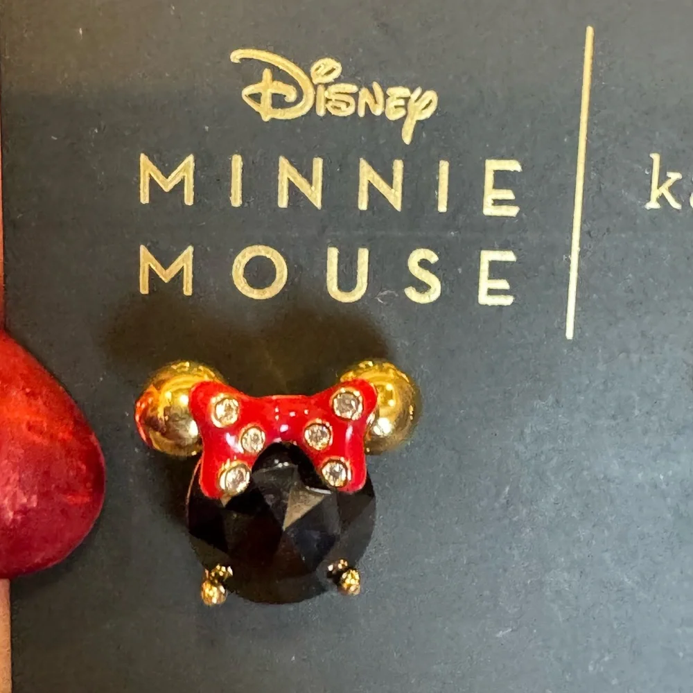 Kate Spade Minnie Mouse Black and Gold Stud  Earrings